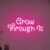 “Grow Through It” Small Butterfly Accent Text Neon Sign, USB Powered Stepless Dimmable Growth Inspirational Themed Glowing Wall Lamp, Calming Ornament For Bedroom, Florist, Self-Care Lounge & Art Studio Wall Decor