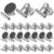 Grtard 24 Pack Magnetic Clips Heavy Duty, Silver Magnet Clips for Fridge