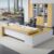 GUAWJRZDP L Shaped Executive Desk with Storage Cabinet, Modern Office Desk