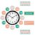 Gueevin 16 Pcs Clock Numbers Bulletin Board Kits Gingham Telling Time Teaching Clock Labels Back to School Elementary Classroom Decorations for Home School Classroom Living Room Teacher Supplies