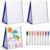 Gueevin 2 Pack Tabletop Whiteboard Foldable Table Top Dry Erase Board Magnetic Easel Drawing Board Double Sided Self Standing Writing Whiteboard with Dry Erase Markers, Kid Teacher Classroom Office