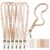 Gueevin 6 Set Teacher Scrunchie Lanyard with ID Badge Holder Back to School Gift Stretchy Elastic Lanyard with Lobster Clasp (Autumn,Beige Brown)