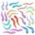 Guiqulai 24 Pcs 3D Printed Snakes Toys Small 3D Printed Animals Flexible Cute Articulating Fidget Toys for Desk Decor (Crystal Color)