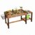 Guohetuk Children Play Kitchen Wooden Sandbox Table Outdoor Sand Activity Table Activity Bench with Printed Sign and Sand Container Suitable for Yards Patios Play Areas