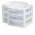 GUTGNK 2 Pack 3-Drawer Countertop Organizer, Clear Transparent Plastic Storage Unit, Dustproof Desktop Storage Solution for Desk, Countertop, Shelf and Indoor Office Organization