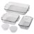 GUTGNK 7 Piece Glass Bakeware Set, High Borosilicate Heat Resistant Glass Baking Pans, Oven Microwave Dishwasher Safe Reusable Kitchen Bakeware Accessories for Baking Preparation and Household Storage