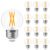 GvvooHome G16.5 Edison LED Globe Bulbs Dimmable, E26 Medium Base, 4W 40W Equivalent, Round Light Bulbs, 2700K Warm White, CRI90+, 400LM for Ceiling Fans, Chandeliers, Vanity & Pendant Lights, 12 Pack