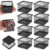 Gyctgav 8 Pack Paper Clip Holder, Stackable Paperclip Organizer for Desk, Black Metal Mesh Desk Accessories for Office Home, Binder Clip & Rubber Band Holder