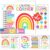 Hadley Designs 8 Calming Corner Posters for Classroom Must Haves -Calm Down Corner Supplies with Emotions Chart, School Counselor Mental Health Poster, Feelings Chart For Kids, Rainbow Classroom Decor