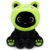Hagusahuo Frog Plush Toy, Cute Black Cat Plush with Removable Frog Hat, 8″ Soft Plushie Cute Stuffed Animal Pillow for Kids, Birthday Gift for Boys and Girls and Adults