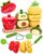 hahaland Stacking Rings Baby Toy – Soft Sorting & Stacking Fruits with Wooden Stacker, Threading Toy 12 Months+ Developmental Color Matching Montessori Toys 1 Year Old Boy 1st Birthday Girl Gifts