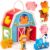hahaland Wooden Montessori Toys for 1 Year Old, Farm Animals Barn for Toddlers 1-3 Shape Sorter Stacking Learning Toy for 1 2 3 Year Old Boys Girls Educational Toy Christmas Birthday Gift