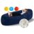 HAHASOLE Sensory Chair for Autistic Children – Foam Peapod Sensory Canoe with Non-Slip Base, Soft Cover Machine Washable, Calming Cocoon for Kids(Navy Blue)