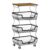 Hailnterior 4 Tier Rolling Cart, Fruit Basket Metal for Kitchen Storage Basket, Stackable Metal Wire Basket Stand Cart with Wooden Top Table for Pantry Bathroom or Fruit Vegetable Snacks Organization