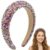 HAKONELIFE 1 PCS Wide Padded Sequin Headband Plastic Hair Hoop (multicolor)