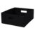 Half Size Fabric Storage Bin with Handles, Black