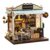 Hallisun DIY Miniature House Kit, 3D Wooden Dollhouse Building for Adults