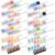 Halloscume 24 Pcs Clicky and Silent Keyboard Fidget Toy, 4-in-1 Clicker Keychain Back to School Gift Fidget Mechanical Button Clicker Stress Relief Gift for First Day of School Office Home