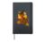Halloween Abyssinian Cat Witch Flying on Broom Candy Moon Hardcover Journal, Black