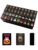 Halloween American Mahjong Tile Set Halloween Intricate Gothic Spiderweb Ornamental Details Sepia Tone 160 Acrylic Mahjong Tiles 1.4″ Game Set with Bag & Accessories for Gift Travel Party (Candy)