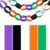 Halloween Colors Paper Chain Strips, Cardstock Craft Strips