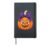 Halloween Cute Pumpkin Purple Bow Eyelashes Girls Gift Hardcover Journal, Black