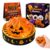 Halloween Dumpling Squeeze Squishy Toy, 8.5cm (3.35in) Steamed Bao Bun with Steamer, Cute Ghost Squishies, Stress Balls for Adults, Slow Rising Sensory Fidgets, Anxiety Relief Gifts