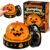 Halloween Dumpling Squeeze Squishy Toy, Pumpkin Ghost Stress Ball for Adults with Steamer, Slow Rising Smushers Squishies Spooky Decor, Cute Squeezy Bao Bun Sensory Fidgets