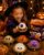 Halloween Dumpling Squeeze Squishy Toy, Soft Slow-Rising, Pumpkin, Eyeball and Ghost Characters (Eerie Deep-Set Eyes)