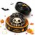 Halloween Glitter Dumpling Squishies Squeeze Toys, Spooky Bao Bun Slow Rise Squishies, Cute Halloween Ghosts Sensory Stress Balls for Adults, Anxiety Relief, Gifts (01# Black)