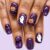 Halloween Press on Nails Purple Fake Nails Short Square Stick on Nails