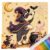 Halloween Puppy Cross Stitch Kit 14CT Printed Canvas 30x30cm (Puppy