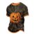 Halloween Short Sleeve Pumpkin Tshirt Men Round Neck Pumpkin Face Print Men’S Halloween Costume Soft Brown XL
