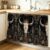 Halloween Skull Cabinet Curtains 28″W x 51″L, Southwestern Mystical Cacti Stars Florals Sink Skirt for Bathroom Kitchen Self Adhesive, Desk Privacy Short Curtain for Sink Under Counter Classroom