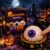 Halloween Spooky Dumpling Ghost Squishy, Toy Set Slow Rising Squeeze Fidget Sensory Toys Cute Ghost Eyeball Skull Monster Party Favor Gifts Classroom Rewards Kids Adults Desk Decor
