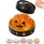Halloween Spooky Ghost Dumpling Squishy Toy, Steamed Bun Stress Ball with Festive Steamer Packaging (Orange)
