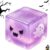 Halloween Spooky Squeeze Cube Soft Gothic Stress Balls, Halloween Spooky Ghost Dumpling Squishies, Slow Rising Ghost Glitter Dumpling Cube Sensory Squeeze Toy Anxiety Relief for Adults, Light Purple