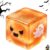 Halloween Spooky Squeeze Cube Soft Gothic Stress Balls, Halloween Spooky Ghost Dumpling Squishies, Slow Rising Ghost Glitter Dumpling Cube Sensory Squeeze Toy Anxiety Relief Fidget For Adults, Oranges