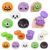 Halloween Squeeze Spooky Glitter Dumpling Squishies, Dumplings Stress Balls for Adults Fidget Toy with Steamer, Cute Halloween Decor Ghost Bao Bun Squishes for Anxiety Relief