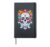 Halloween Sugar Skull Flower Calavera Dia De Los Muertos Hardcover Journal, Black