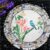 Hand-Painted 13.8″ Floral Garden Stepping Stone – Large Round Outdoor Paver for Walkway, Lawn, Patio & Flower Bed Decor, Durable & Weather-Resistant Garden Accent
