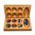 Handcrafted Wooden Mancala Board Game with Glass Marbles, Book-Style Magnetic Board, Ages 6+