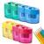 Handheld Pencil Sharpeners with Lid, Dual Hole Pencil Sharpener (8, Multicolor)