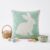 Handmade Beaded Bunny Throw Pillow Cover – Luxury Easter Rabbit Decorative Cushion for Couch, Sofa, and Living Room, Premium Glass Beadwork Spring Accent Decor, Sage Green & Pastel Pink (18×18 inch)
