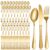 HANLANXUE 60 Piece Forks and Knives Set for 20, Stainless Steel Knife Fork Spoon Set for Home Wedding Restaurant Mirror Polished Flatware Dishwasher Safe for Home Wedding Restaurant(Gold)
