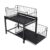 Haofy Under Sink Organizer Iron 2 Tier Pull Out Rack with Removable Drawers for Bathroom Kitchen Storage Holds Toiletries Cleaning Supplies Up to 12 Inches Tall Fits Compact Spaces