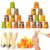 Haooryx Thanksgiving Game Stacking Cups, 46pcs Cups Tossers Felt Balls
