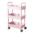 HAOPAIXW 3 Tier Slim Rolling Cart, Lightweight Plastic Utility Cart with Wheels, Small Mobile Storage Organizer Rack for Light Toiletries, Snacks, Makeup and Stationery (13.8″x8.7″x26.9″) (Pink)