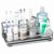 HapiRm Toothbrush Holders for Bathroom – 5 Partitions Bathroom Counter Organizer with Instant Drying Stone, Stainless Steel Countertop Storage Electric Toothbrush Toothpaste Holder – Silver(Large)