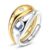 Hapour Chunky Wavy Dome Rings Two Tone Stackable Rings for Women Size 6